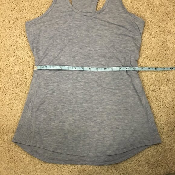 Lucy Grey Blue Heathered Racer Back Tank Top - Picture 11 of 13